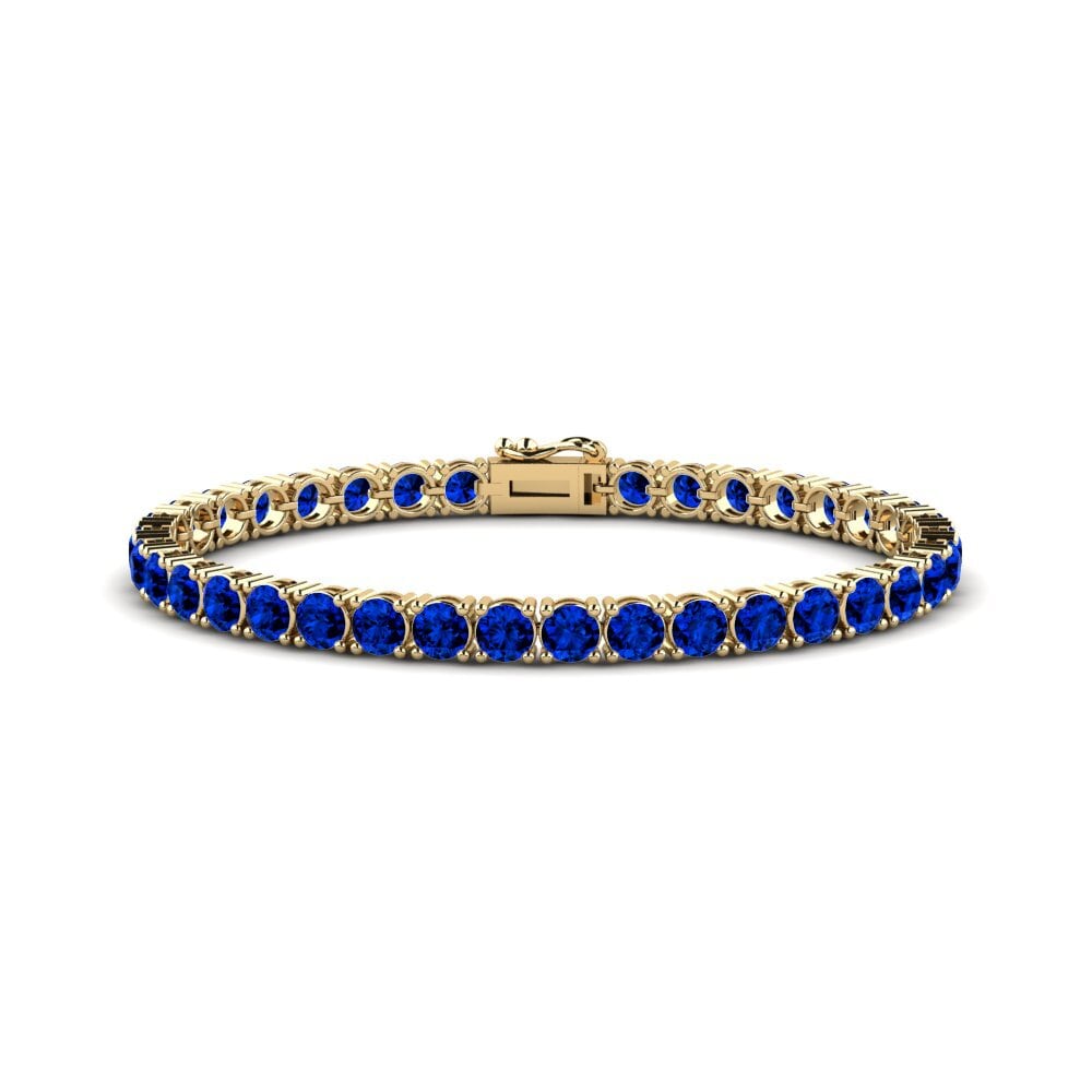 14k Oro Amarillo Safiro (Creado en Laboratorio) Pulsera de Mujer Caoimhe 4.5 mm