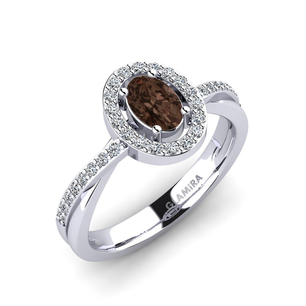 Oval Smoky Quartz Women's Ring Caol