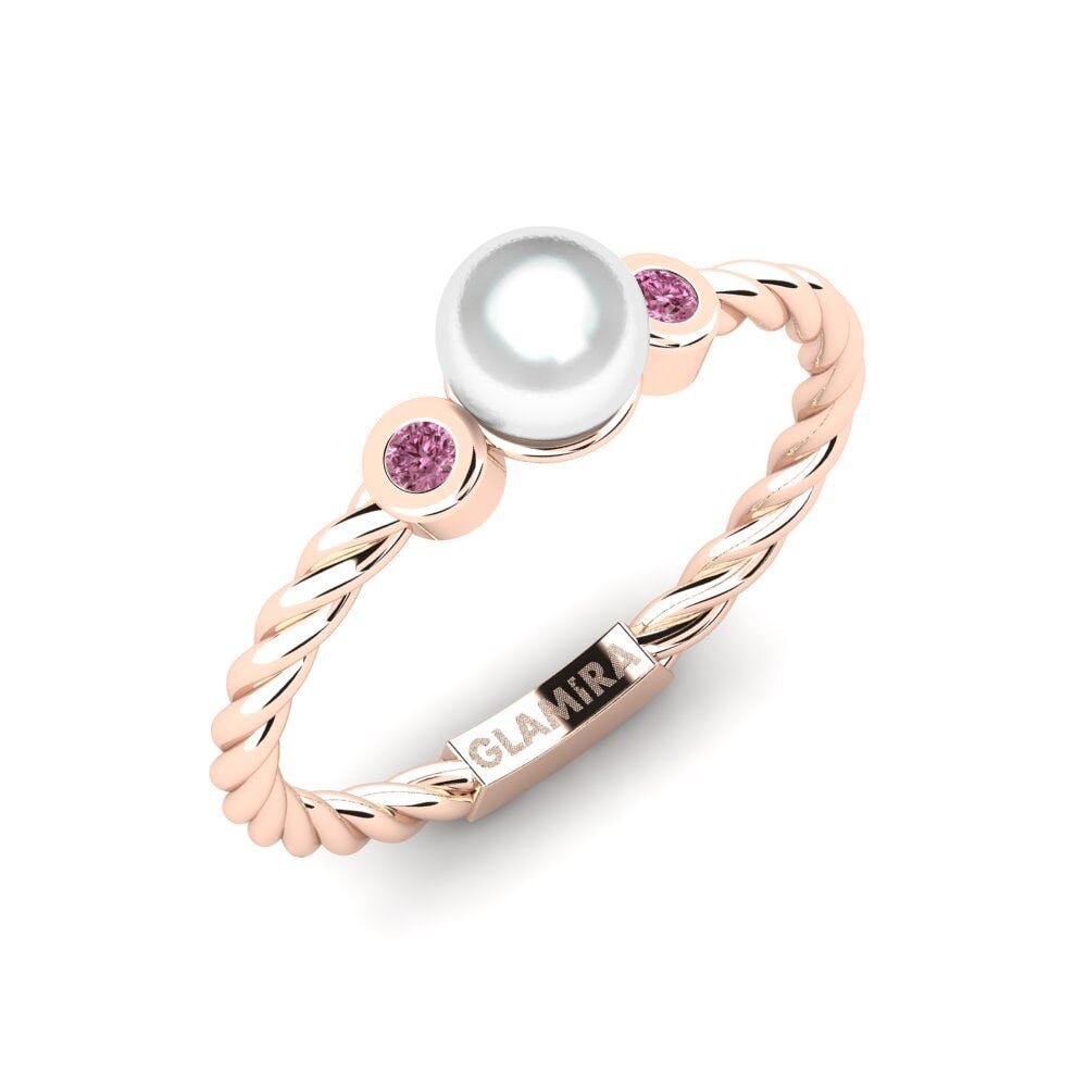 14k Oro Rosa Granate Rhodolite Anillo Caparazon