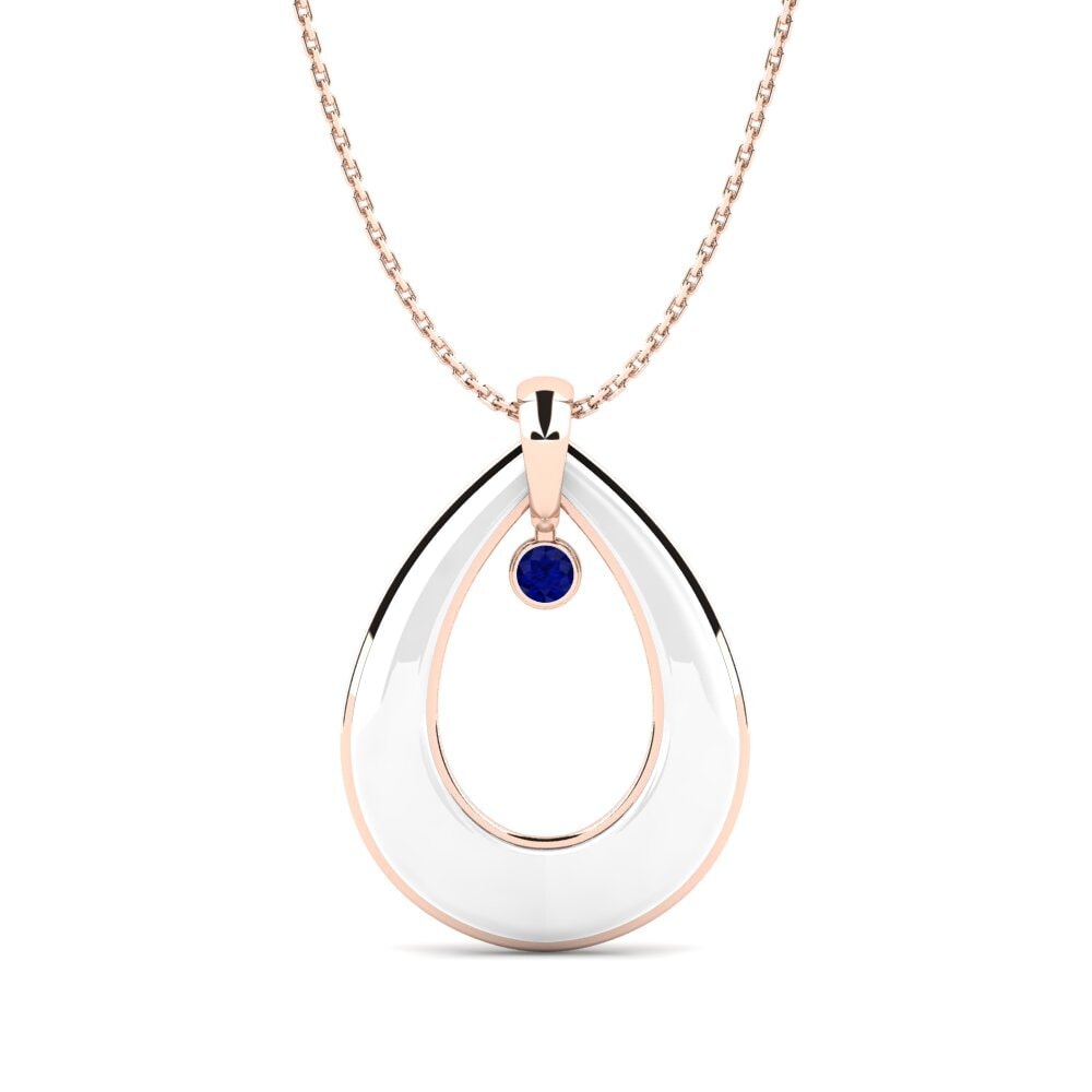 9ct Rose Gold Sapphire Women's Pendant Caperton