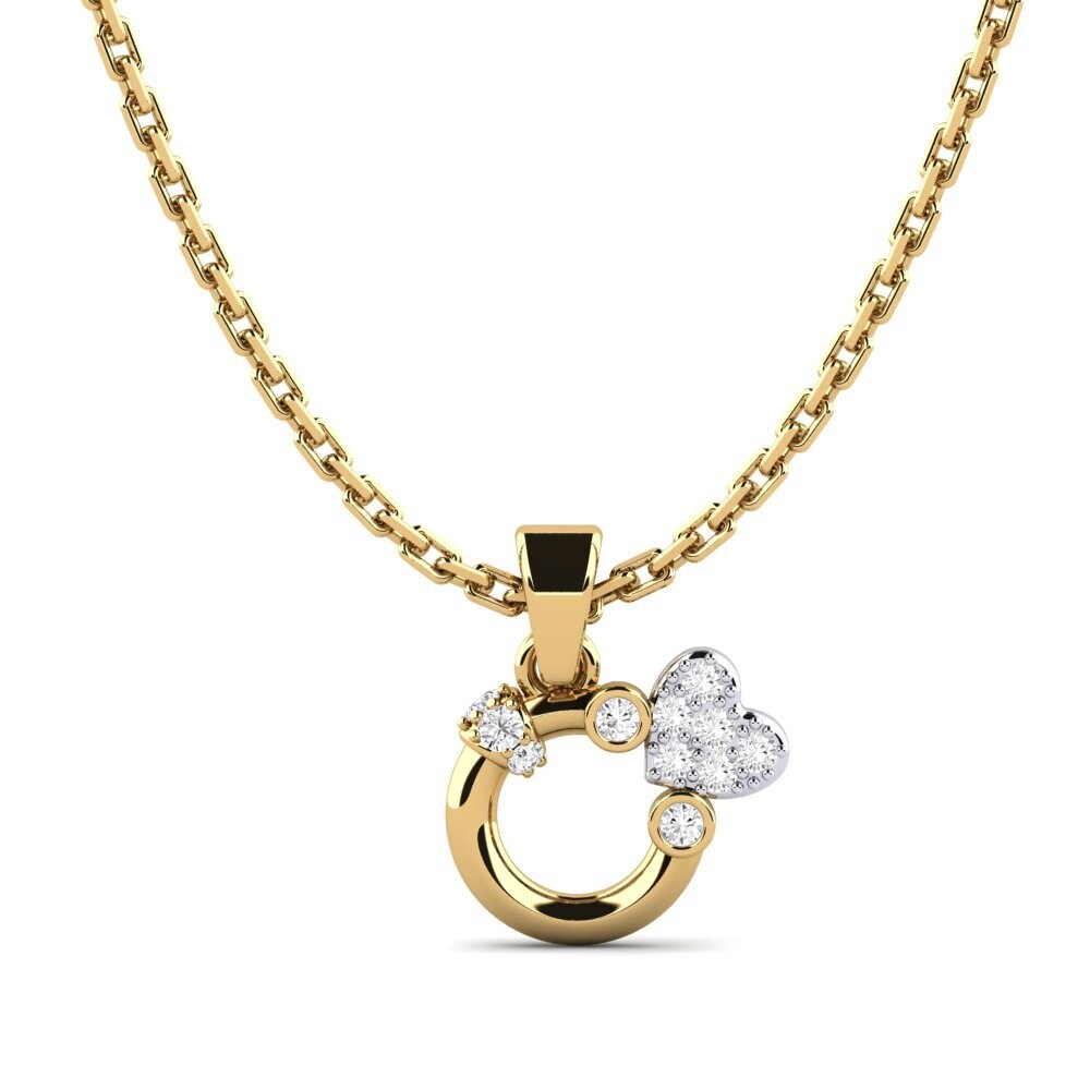 9k Oro Amarillo & Blanco Zafiro blanco Colgante de Mujer Capita