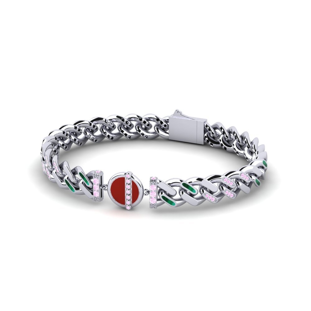 Round Pink Sapphire Women's Bracelet Capitchip