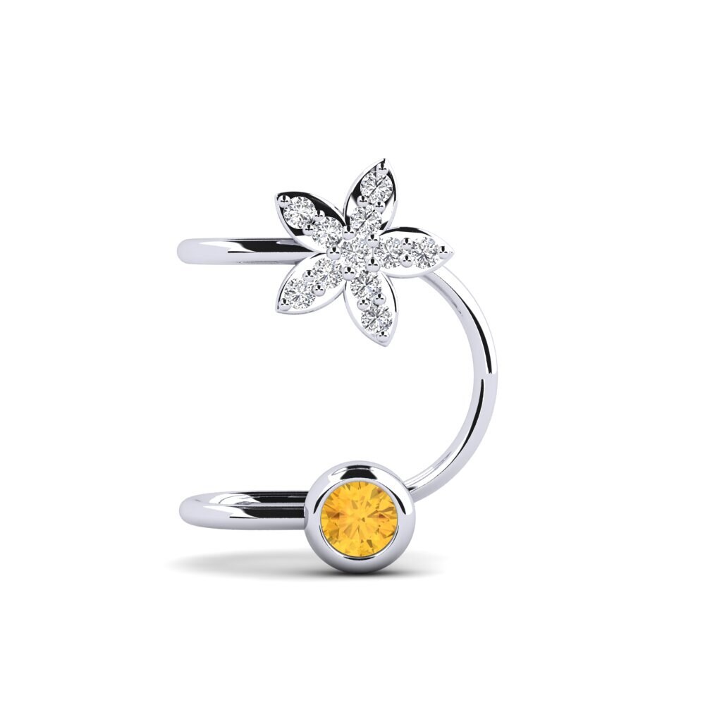 950 Platinum Citrine Women's Earring Capote