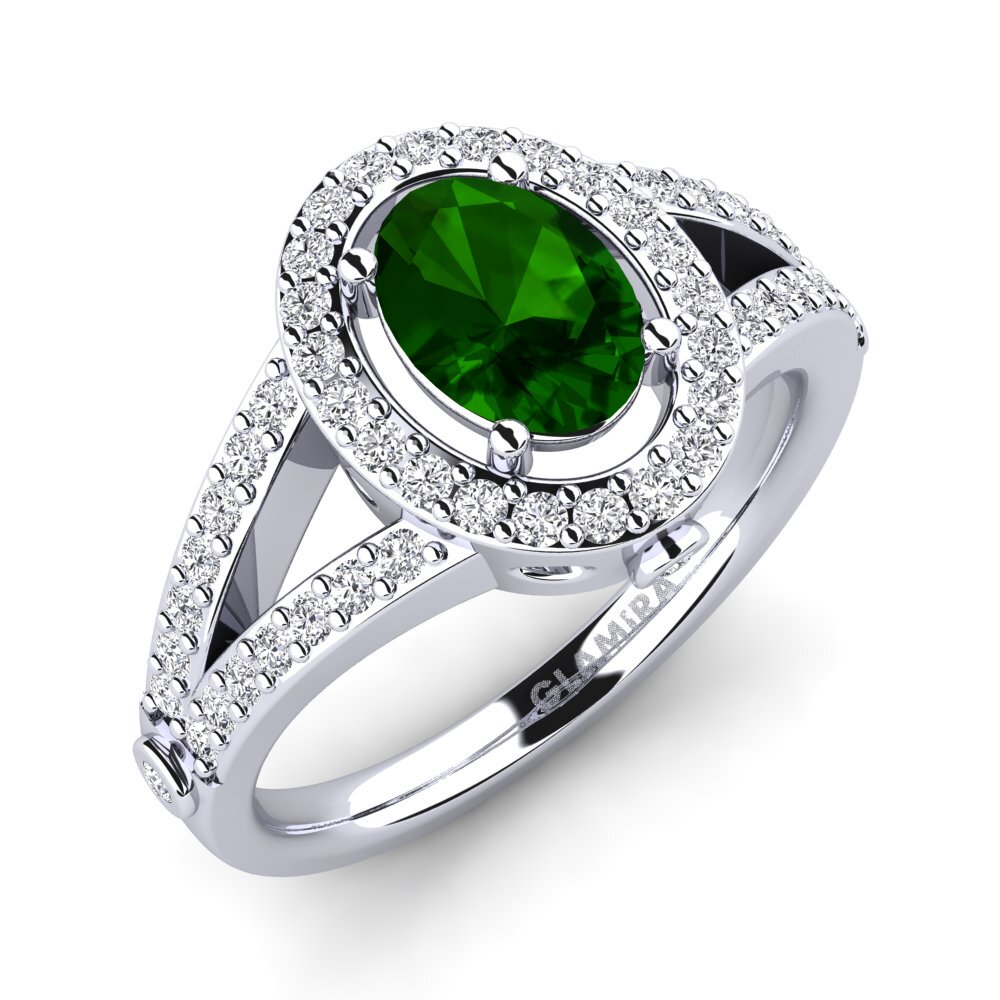 Green Tourmaline Engagement Ring Caprina
