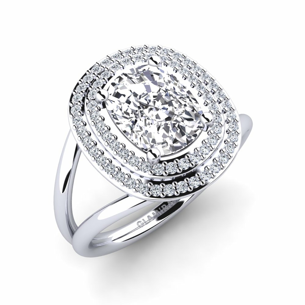 Halo Engagement Rings Capritta 585 White Gold Diamond