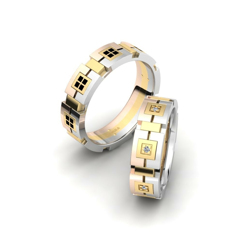 Fancy Wedding Rings Captivating Charm 6 mm Rot-Gelb-Weißgold 585 Zirconia
