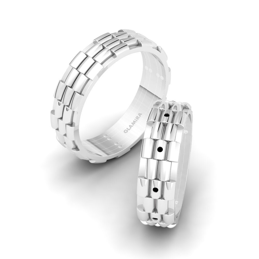 950 Palladium Black Diamond Wedding Ring Captivating Meeting 6 mm