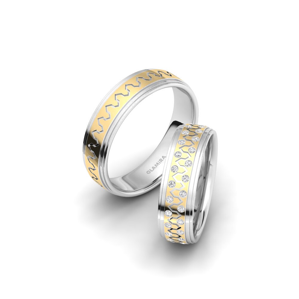 白色藍寶石 結婚戒指 Captivating Protection 6 mm