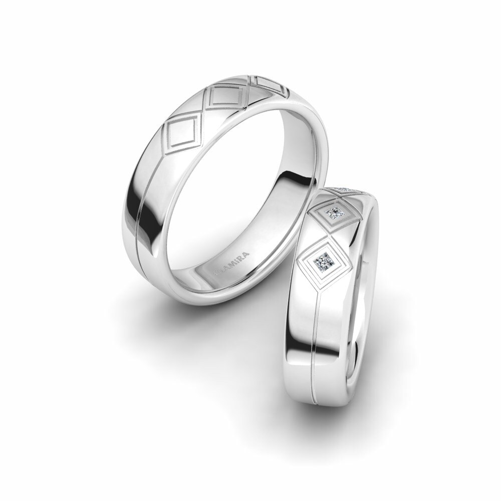 950 Platinum Wedding Ring Captivating Solstice 6 mm