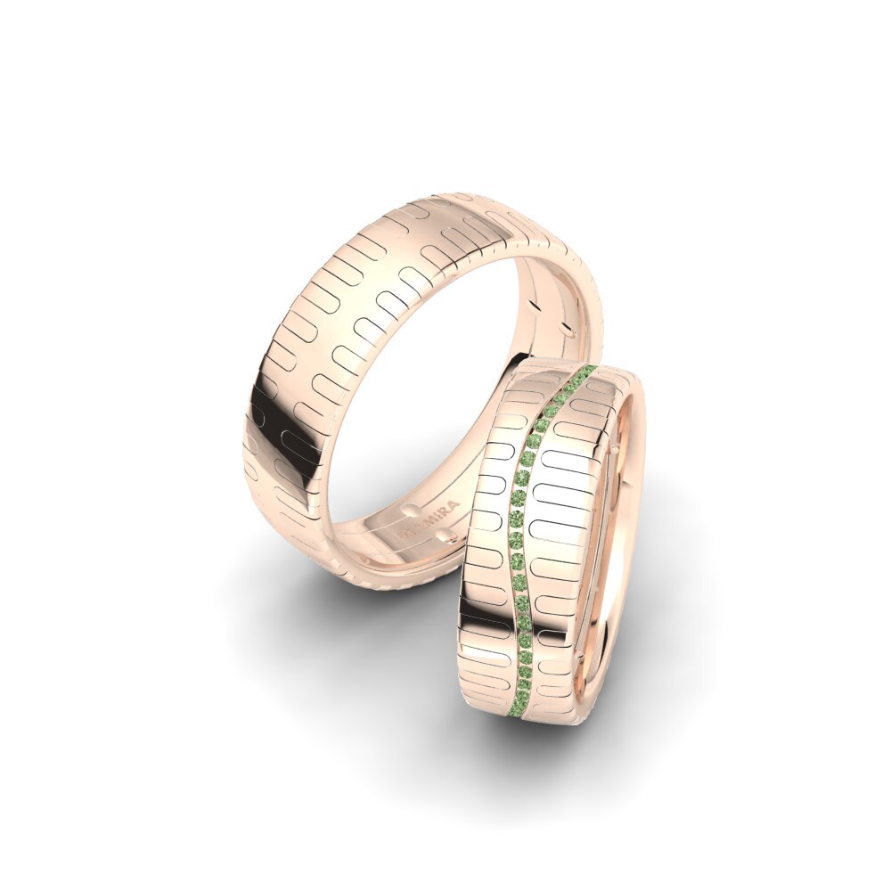 Green Diamond Wedding Ring Captivating Style 6 mm