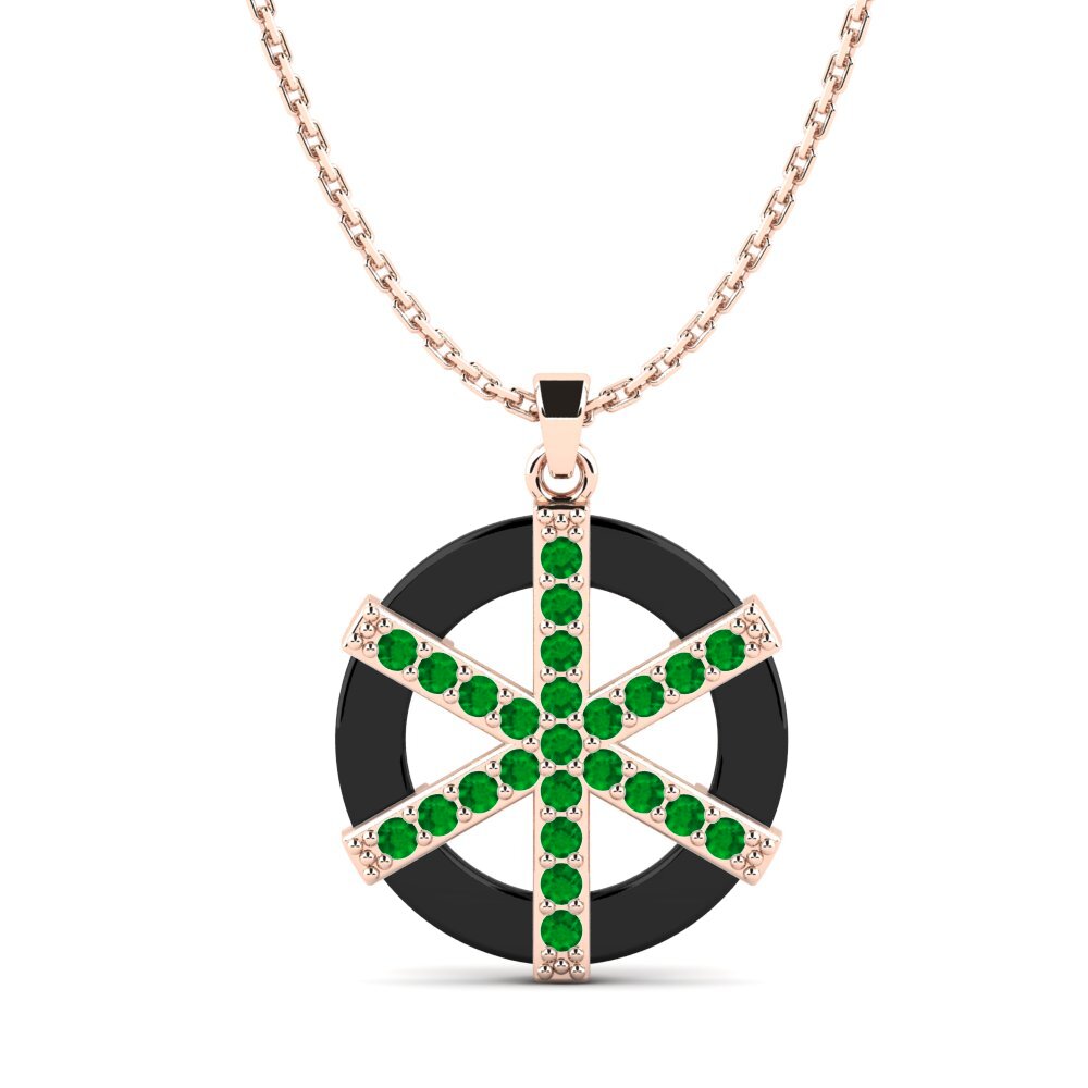 9ct Rose Gold Emerald Women's Pendant Capuano