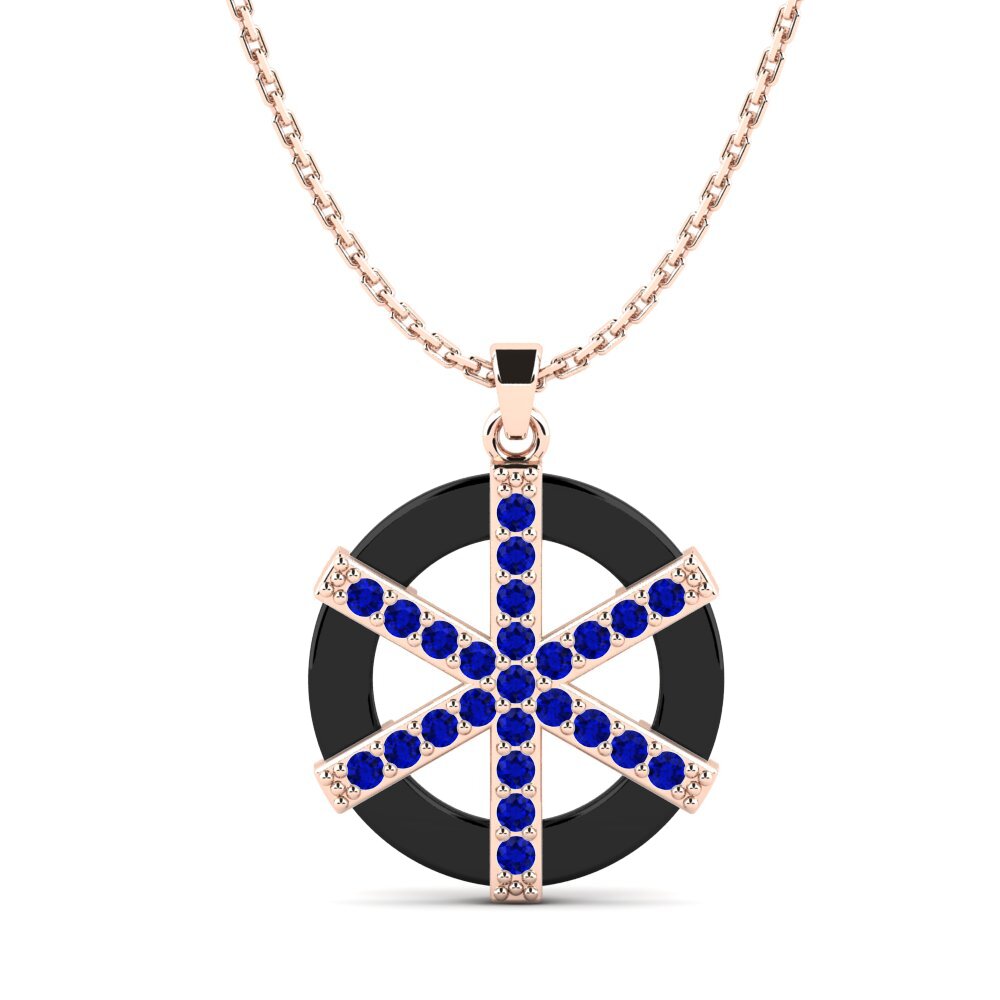 9ct Rose Gold Sapphire Women's Pendant Capuano