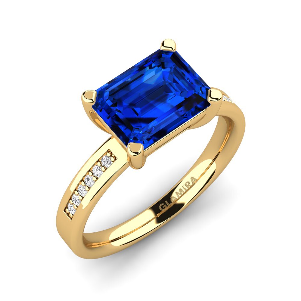 Emerald Cut Sapphire (Lab Created) Engagement Ring Carabell