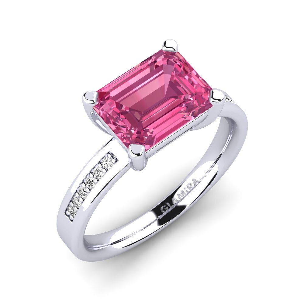 Turmalina rosa Anillo de compromiso Carabell