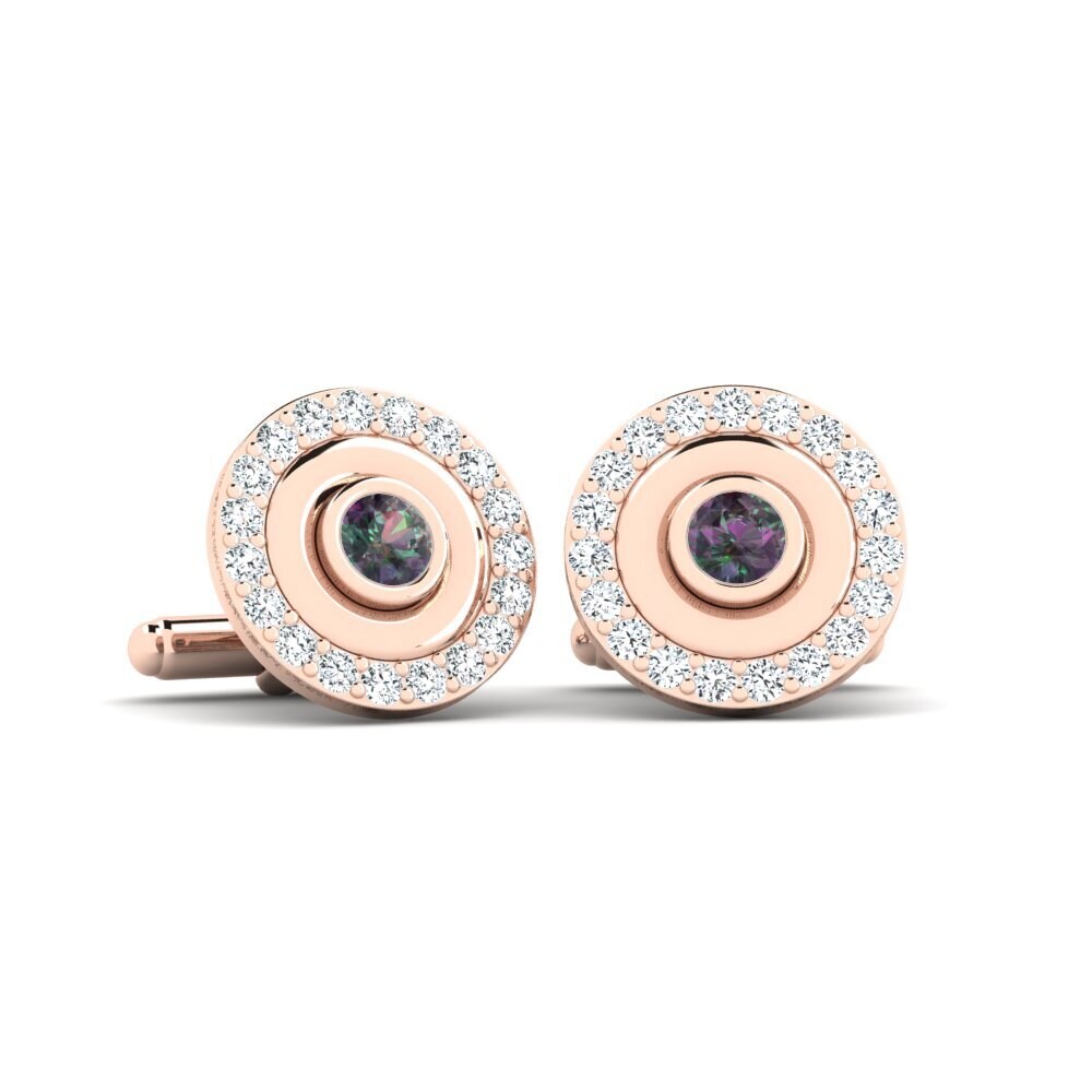 14ct Rose Gold Mystic Topaz Cufflink Carafonage