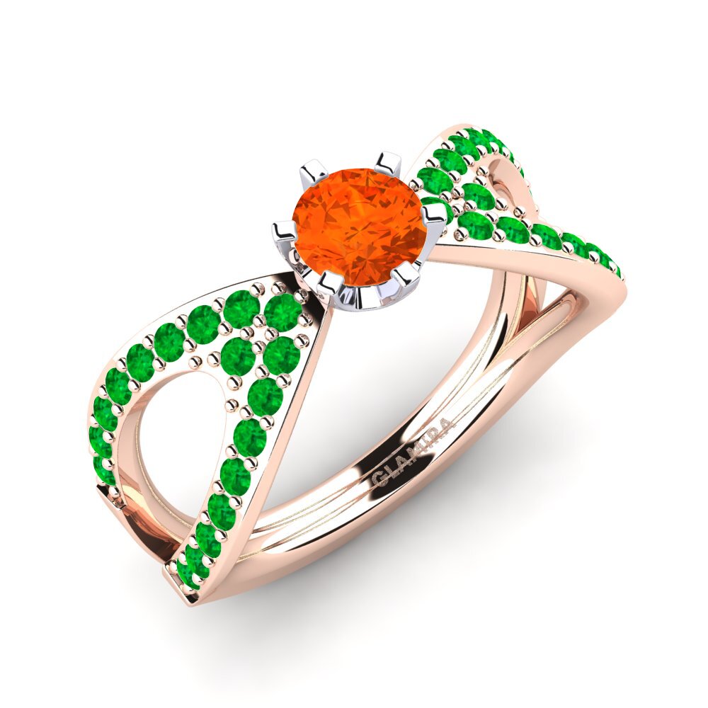 18K Rose & White Gold Engagement Ring Carameleta