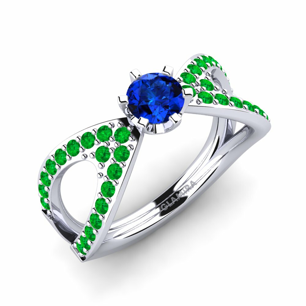 Sapphire (Lab Created) Engagement Ring Carameleta