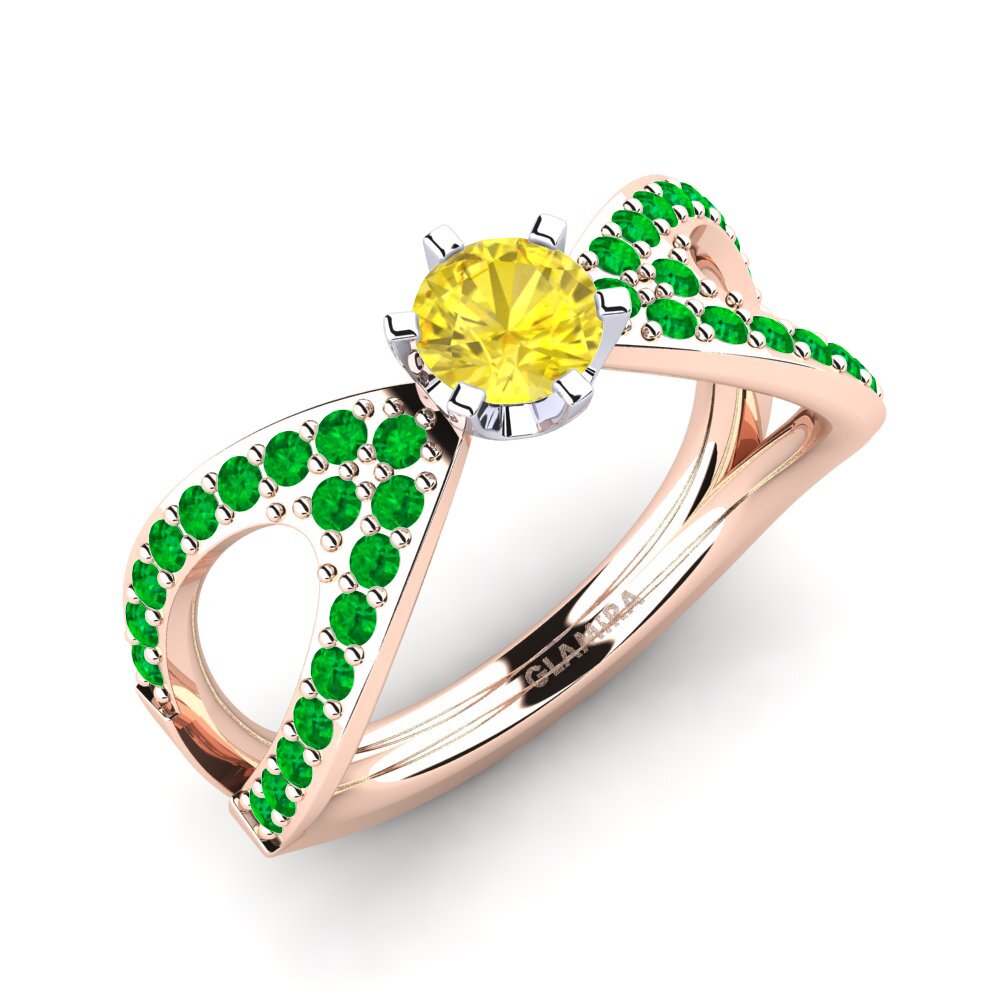 14ct Rose & White Gold Engagement Ring Carameleta