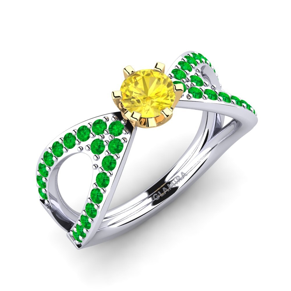 14ct White & Yellow Gold Engagement Ring Carameleta