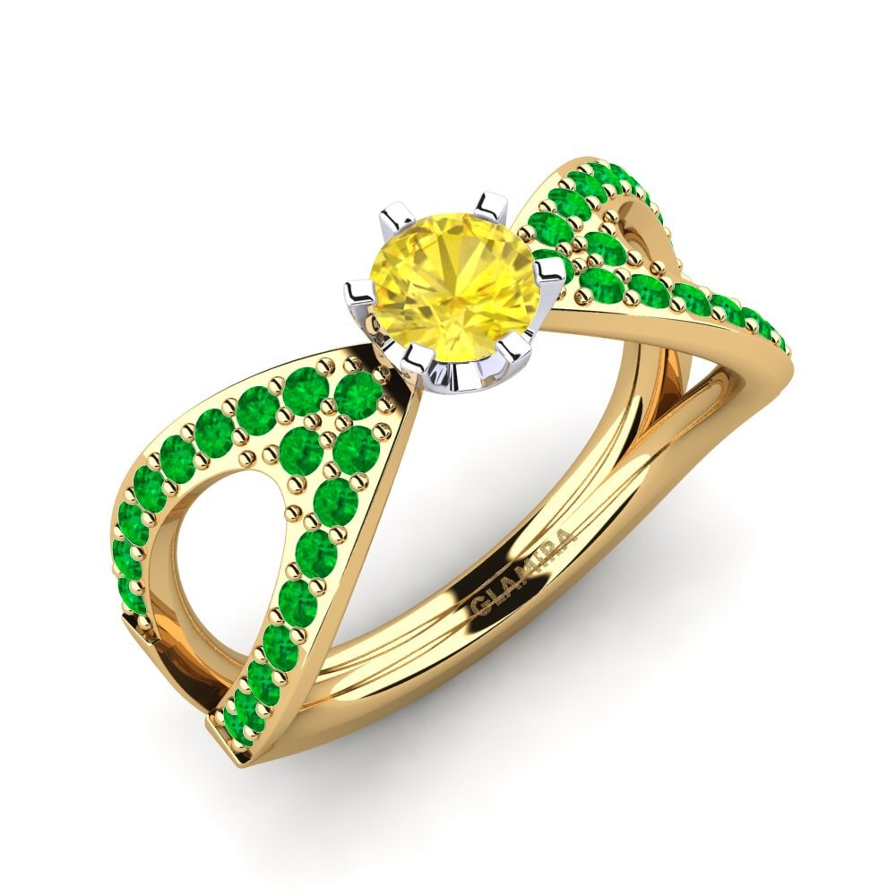 14ct Yellow & White Gold Engagement Ring Carameleta
