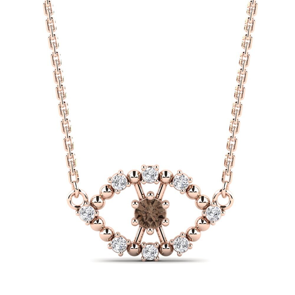 Smoky Quartz Women's Necklace Carbonado