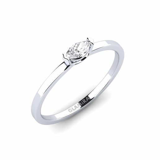 Ring Carcason 585 White Gold & White Sapphire