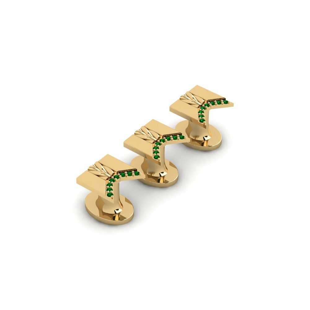 Green Zirconia Tuxedo 3 Studs Carcassonne