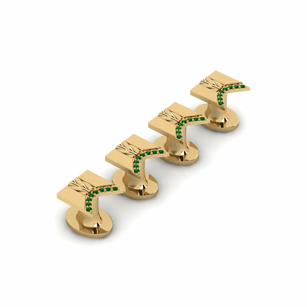 Green Zirconia Tuxedo 4 Studs Carcassonne