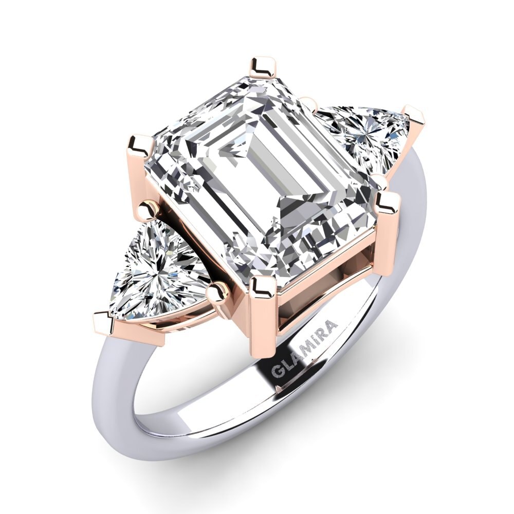 9ct White & Rose Gold Lab Grown Diamond Engagement Ring Carenzia