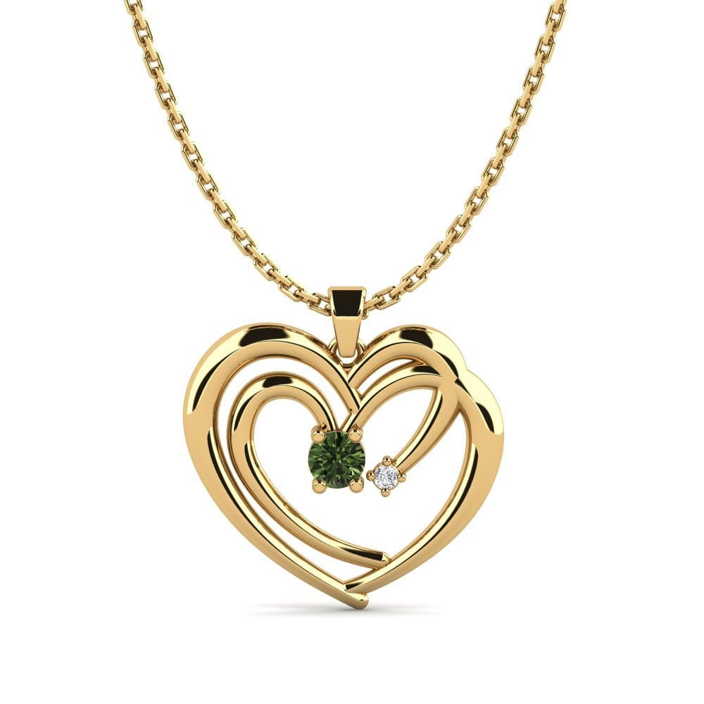 Zafiro Verde Colgante de Mujer Caressant