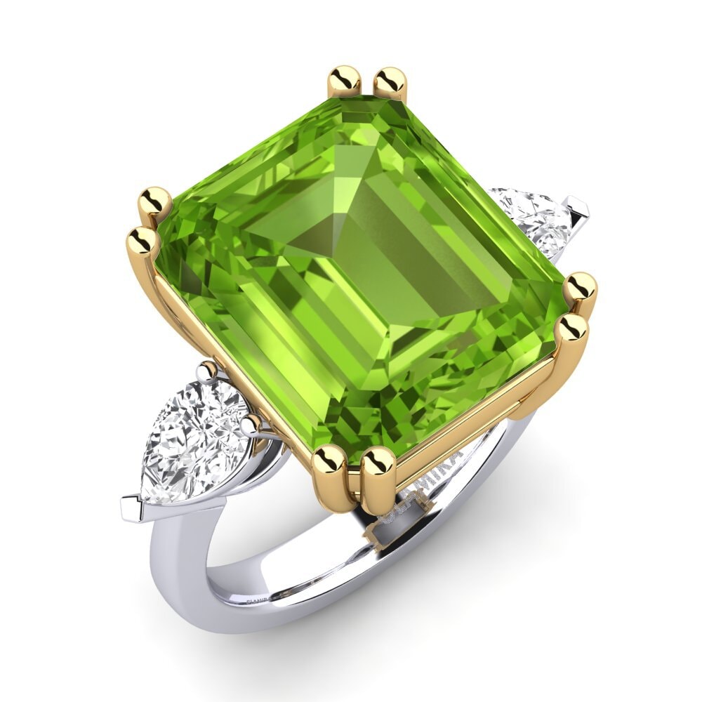 9k Oro Blanco & Amarillo Anillo Caridad
