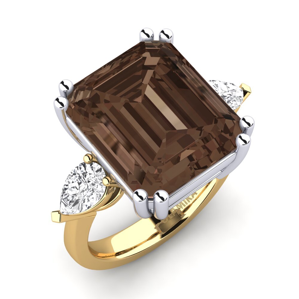 9k Oro Amarillo & Blanco Anillo Caridad