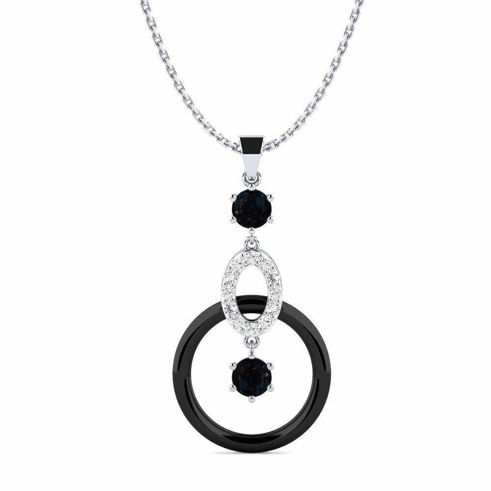 White Silver Black Opal Women's Pendant Carie