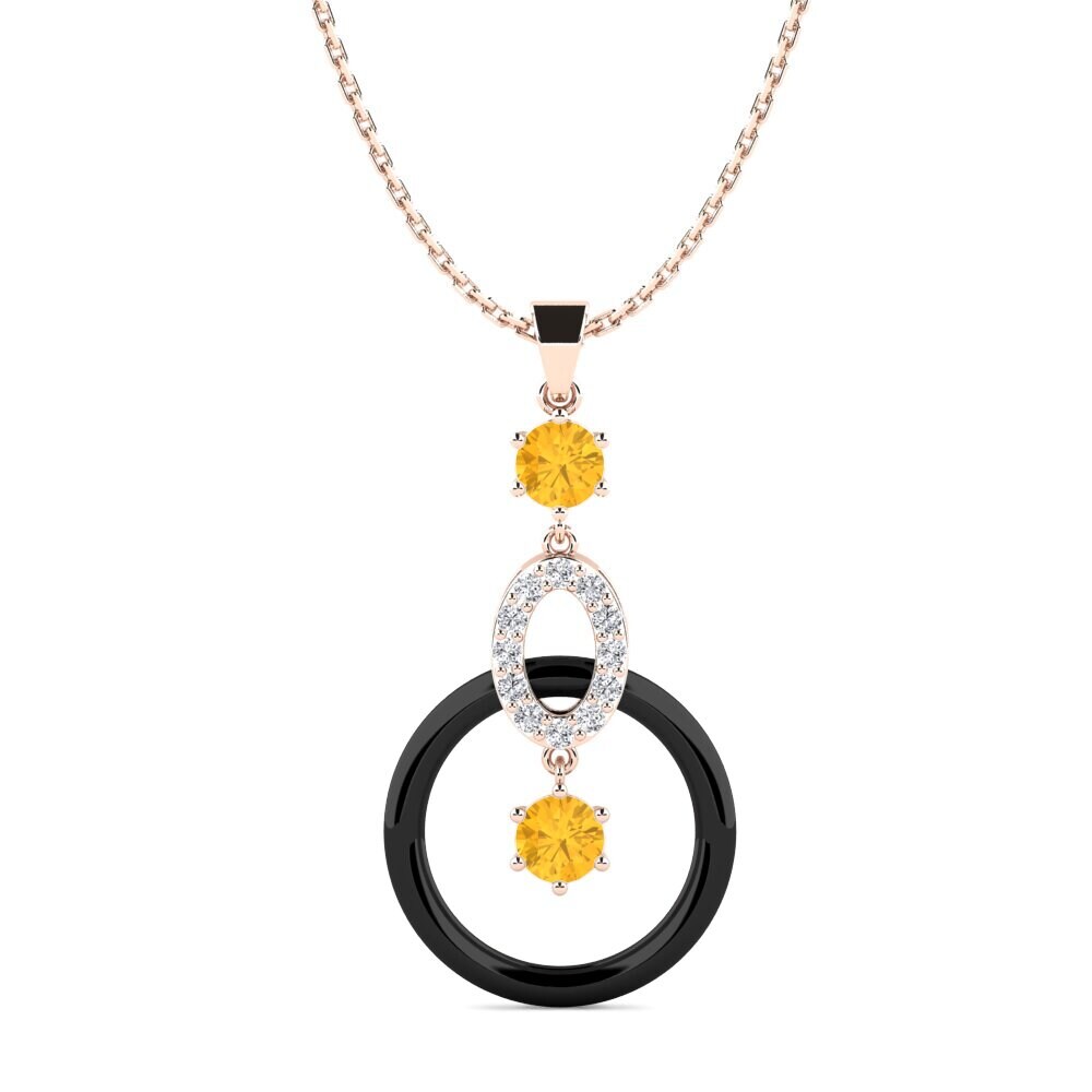 9ct Rose Gold Citrine Women's Pendant Carie