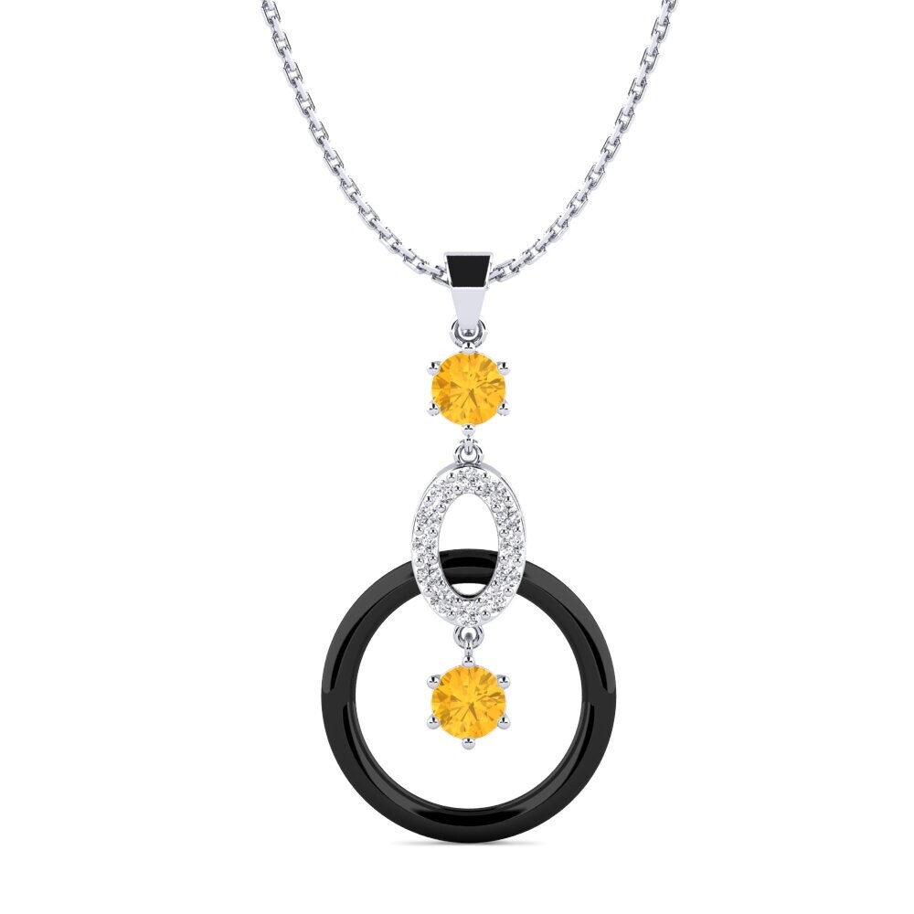 White Silver Citrine Women's Pendant Carie