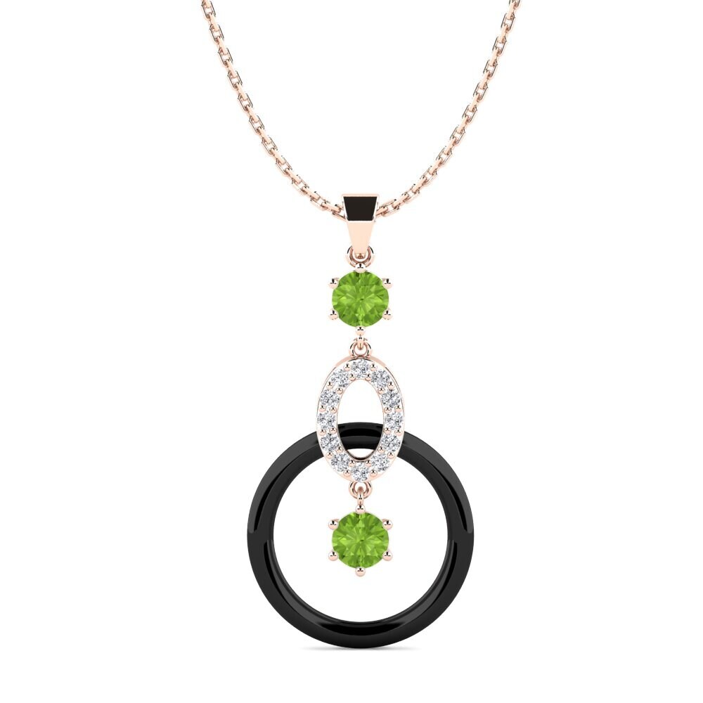 14ct Rose Gold Peridot Women's Pendant Carie
