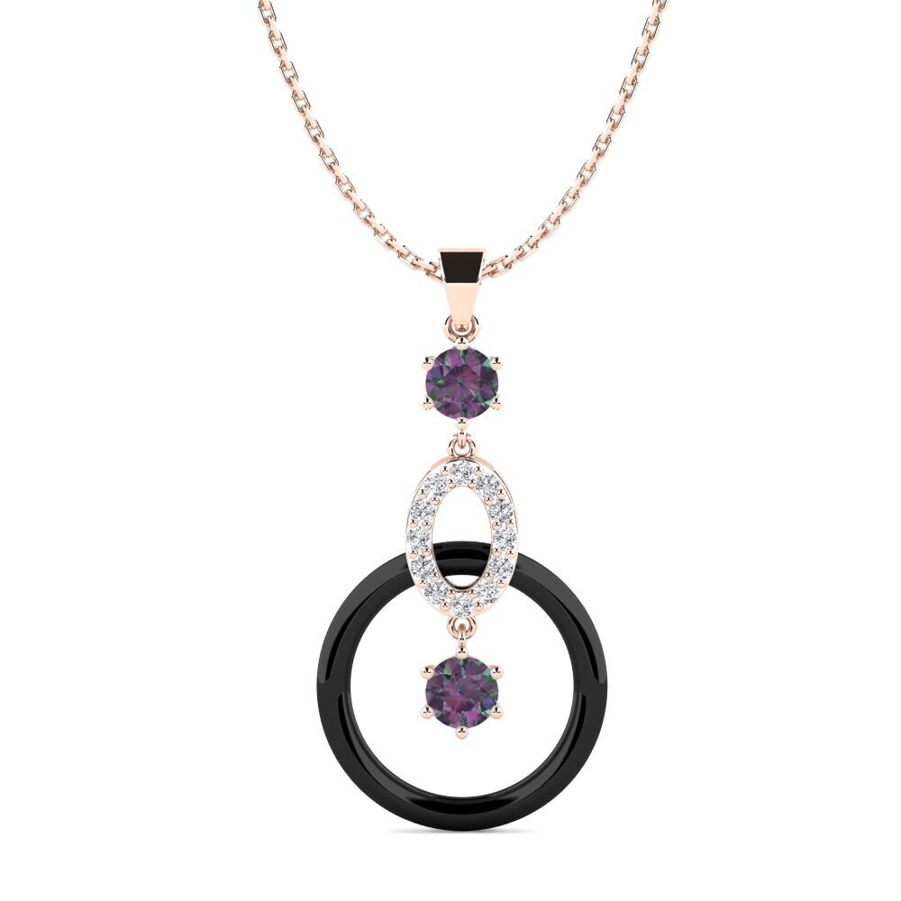 18ct Rose Gold Mystic Topaz Women's Pendant Carie