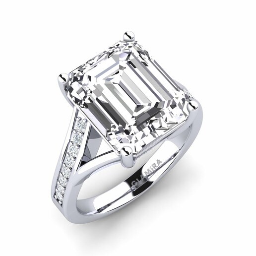 Ring Carilene 585 White Gold & Diamond & Swarovski Crystal