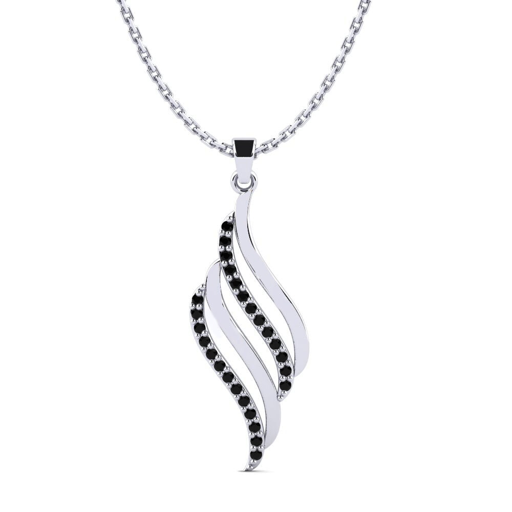 Diamant Noir Pendentif pour femme Carinli