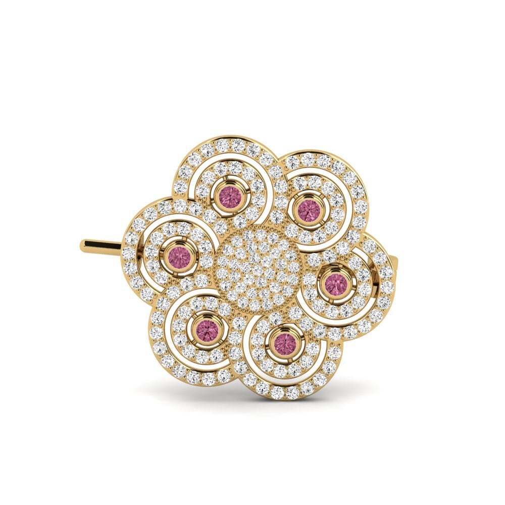 14ct Yellow Gold Rhodolite Garnet Brooch Carisa