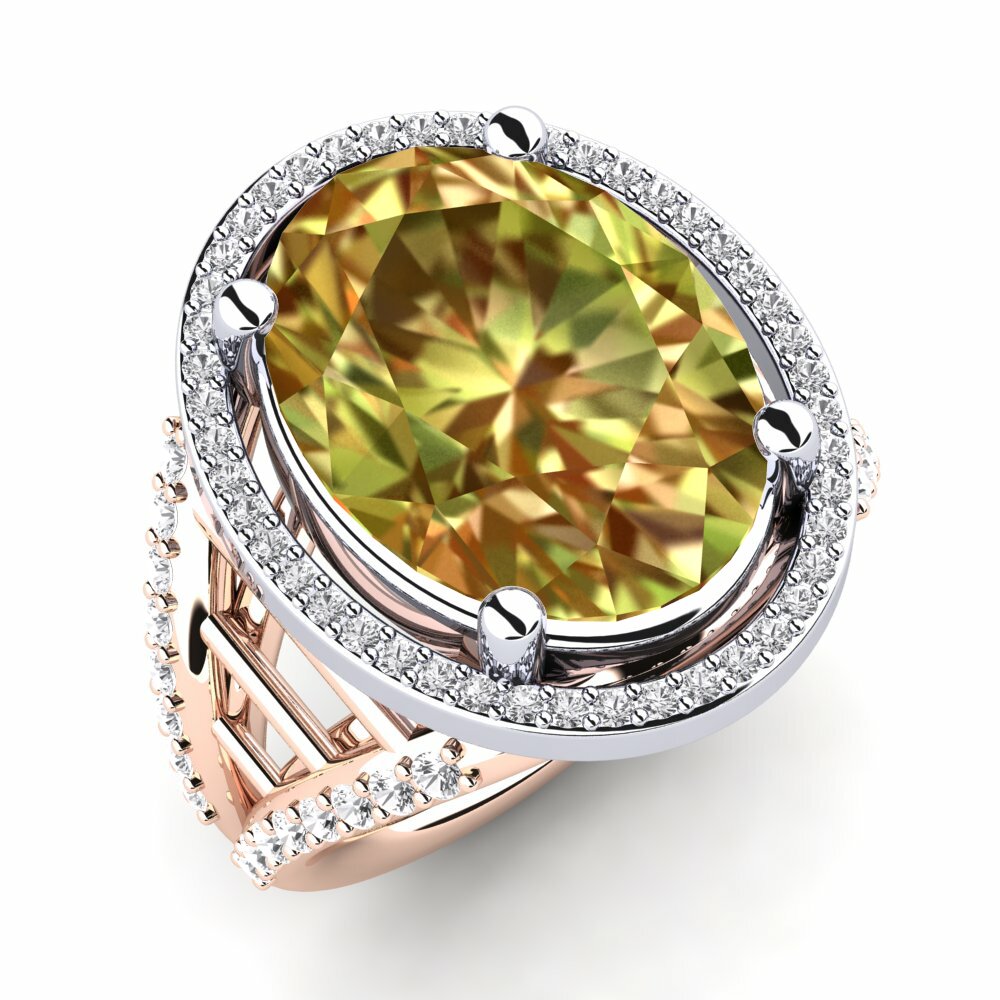 Or Rose& Blanc 14k Pierre de Sultan Bague Carlene