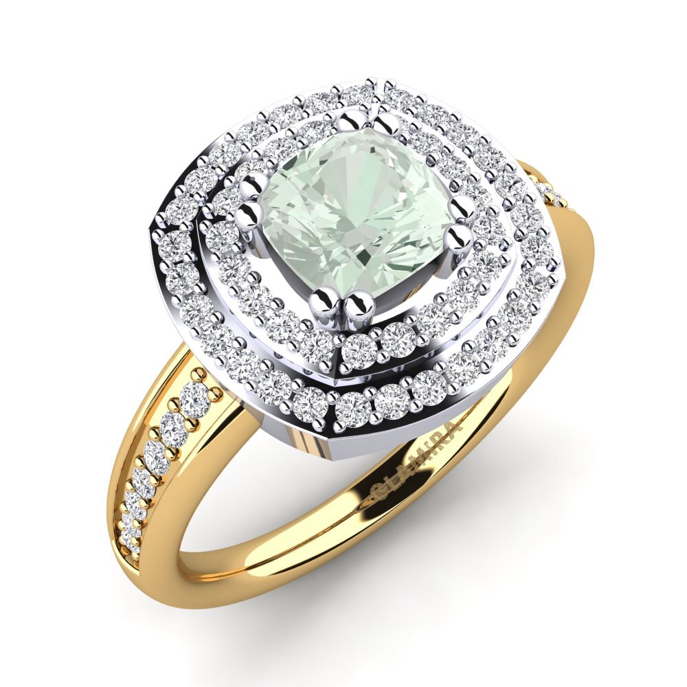 Bague De Fiançailles En Or Blanc 14 Carats Avec Diamant Taille Coussin - Tailles 4 à 12 US