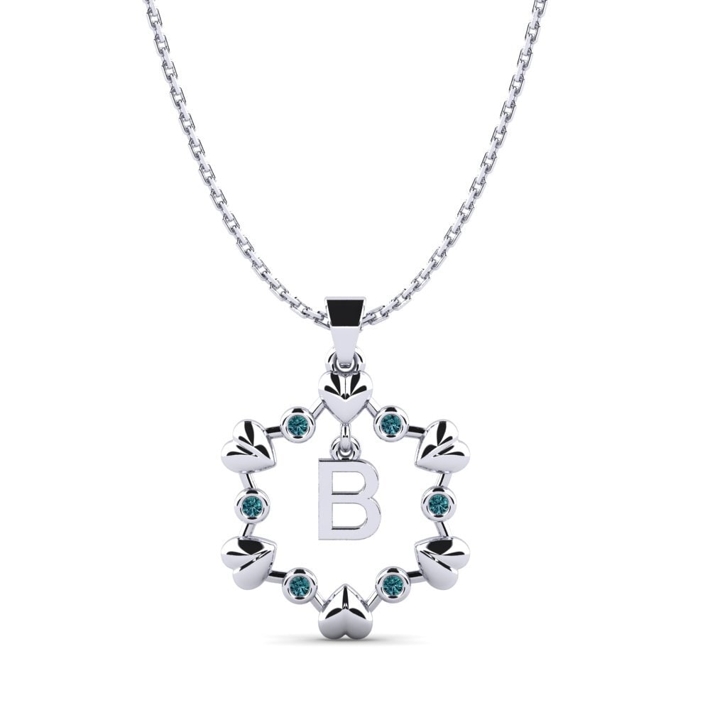 Rund Blauer Diamant Anhänger Carline B