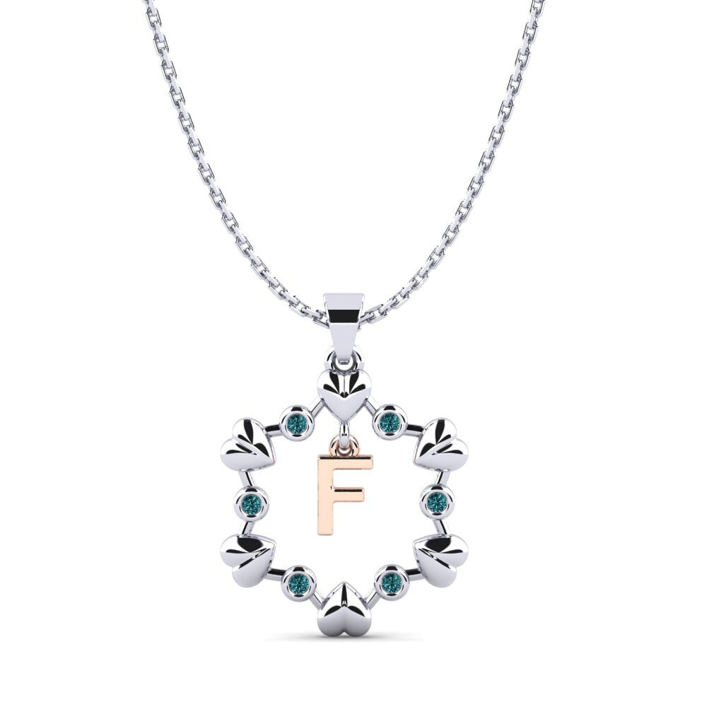 Rund Blauer Diamant Anhänger Carline F