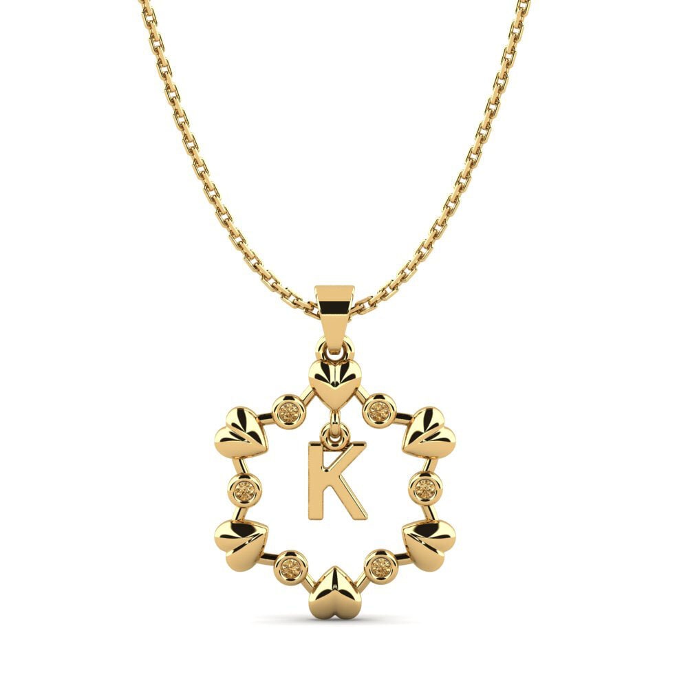 Rund Brauner Diamant Anhänger Carline K