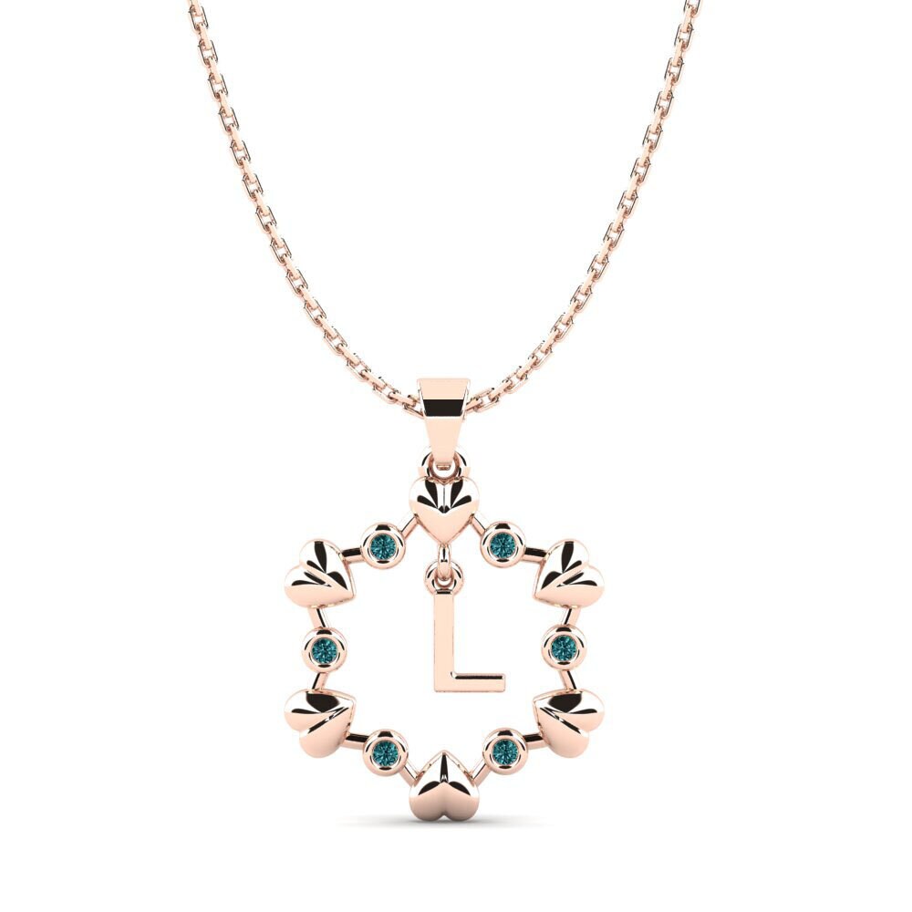 Rund Blauer Diamant Anhänger Carline L