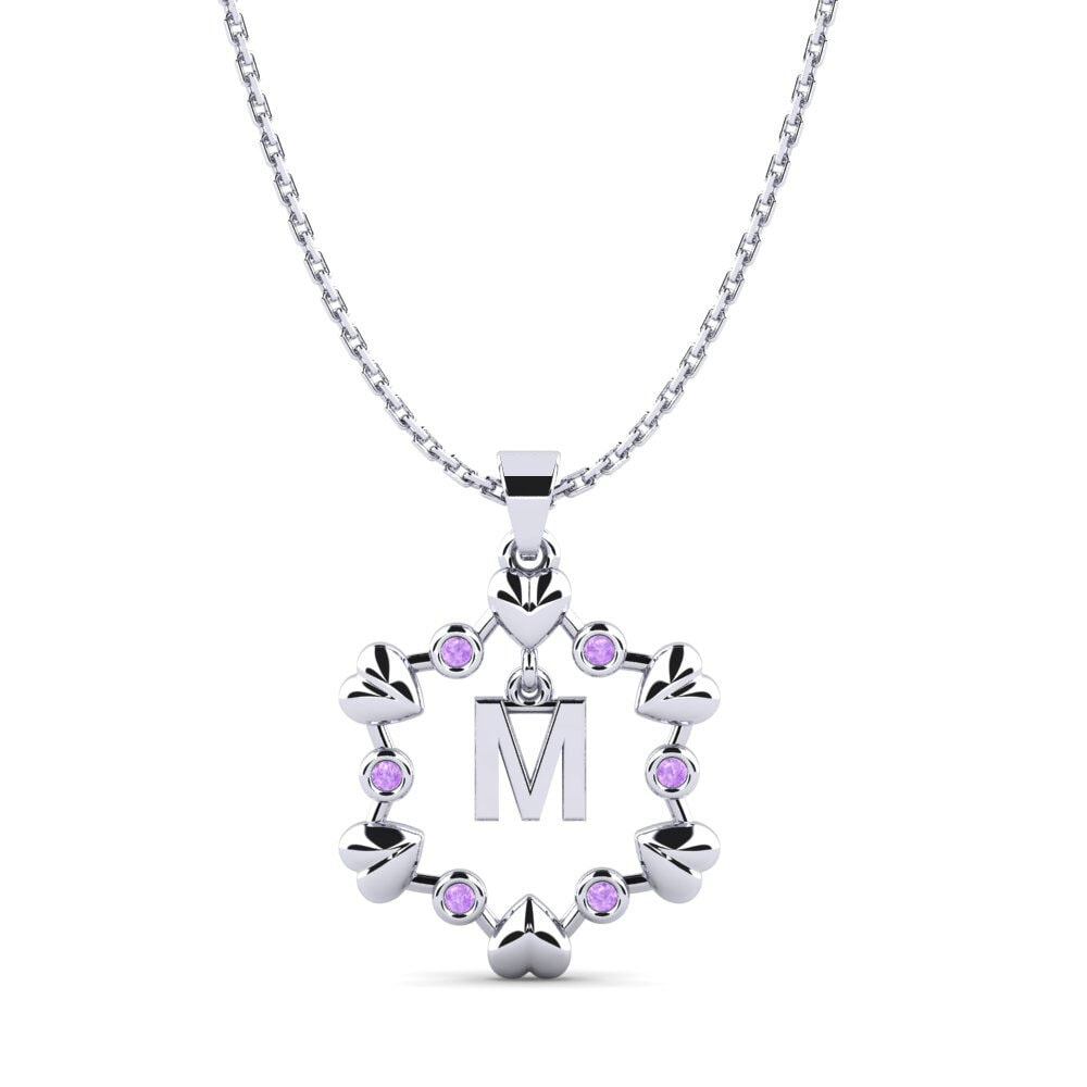 Weiß-Silber Amethyst Anhänger Carline M