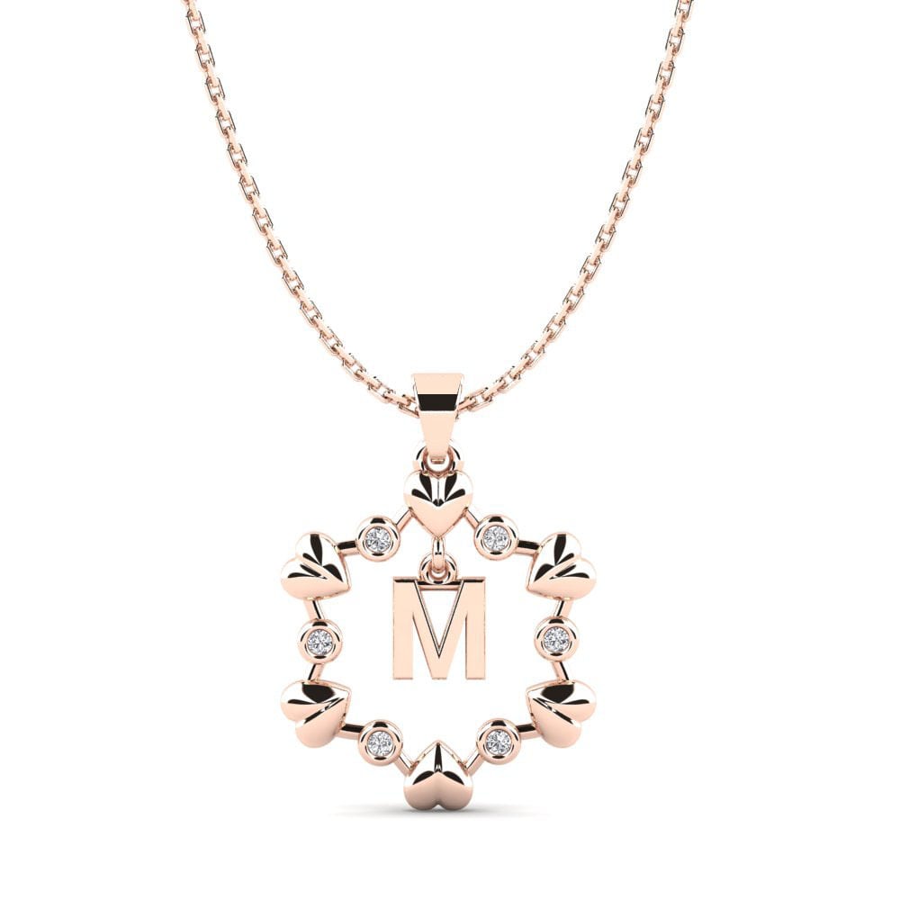 14k Oro Rosa Colgante Carline M