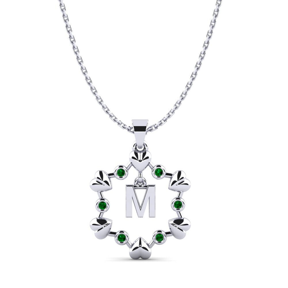 Plata 925 Circonita Verde Colgante Carline M