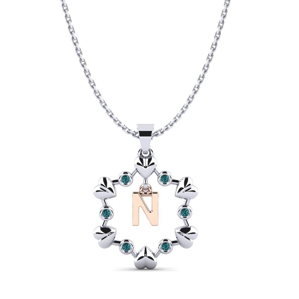 Rund Blauer Diamant Anhänger Carline N